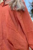Sandbar Linen Blend Pop Over Shirt Rust
